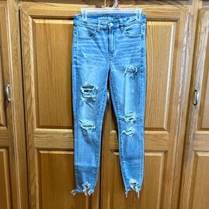 American Eagle Outfitters Next Level Stretch Women's Distressed Blue Jeans